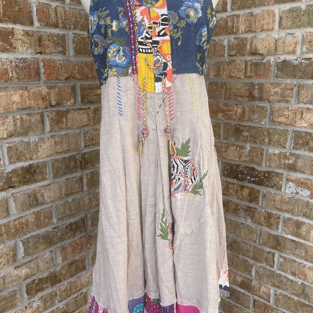 Farinelli Patchwork Dress . Sz M - image 2